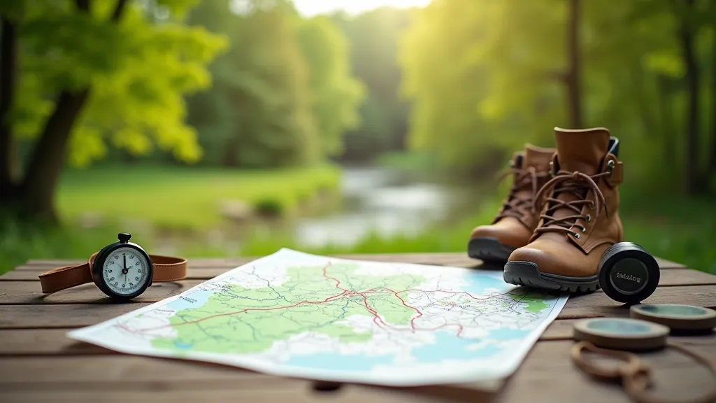 Mapa tras a parků Františkových Lázní s důležitými orientačními body