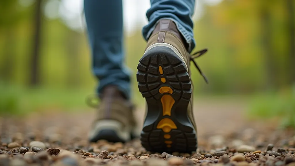 Detailní pohled na tvar a strukturu obuvi pro pěší chůzi, anatomický profil